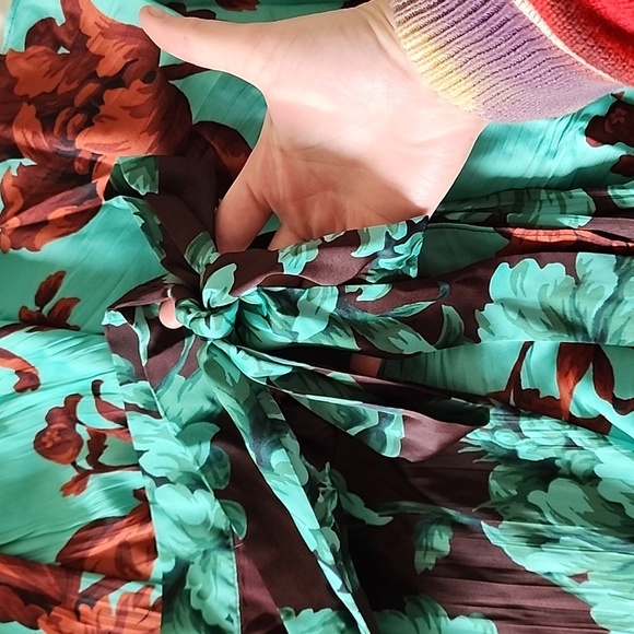 NWT Anthropologie Maeve Ruffle Wrap High Low Maxi Skirt in Turquoise - Picture 7 of 7